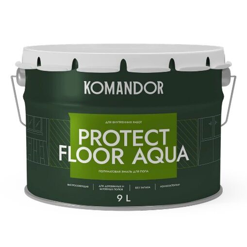 Эмаль полуматовая для пола Protect Floor Aqua 9 л