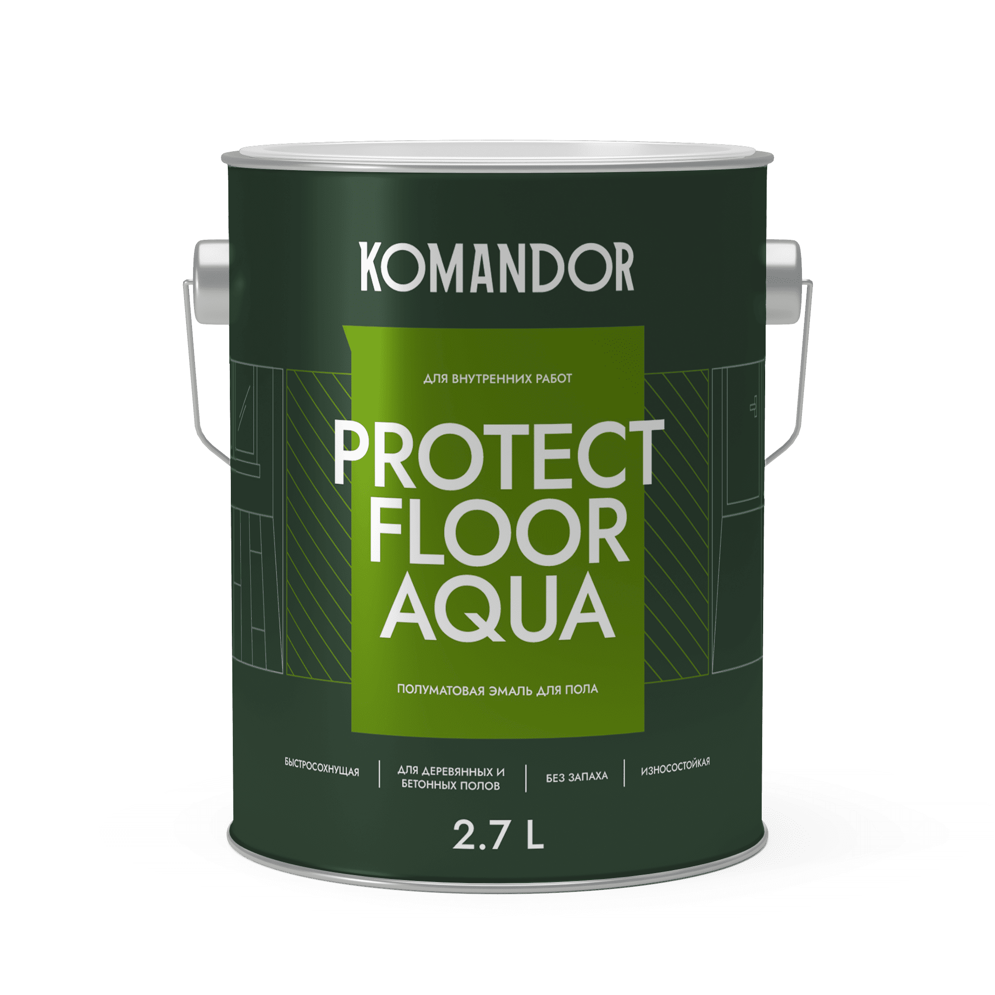 Эмаль полуматовая для пола Protect Floor Aqua 0,9 л