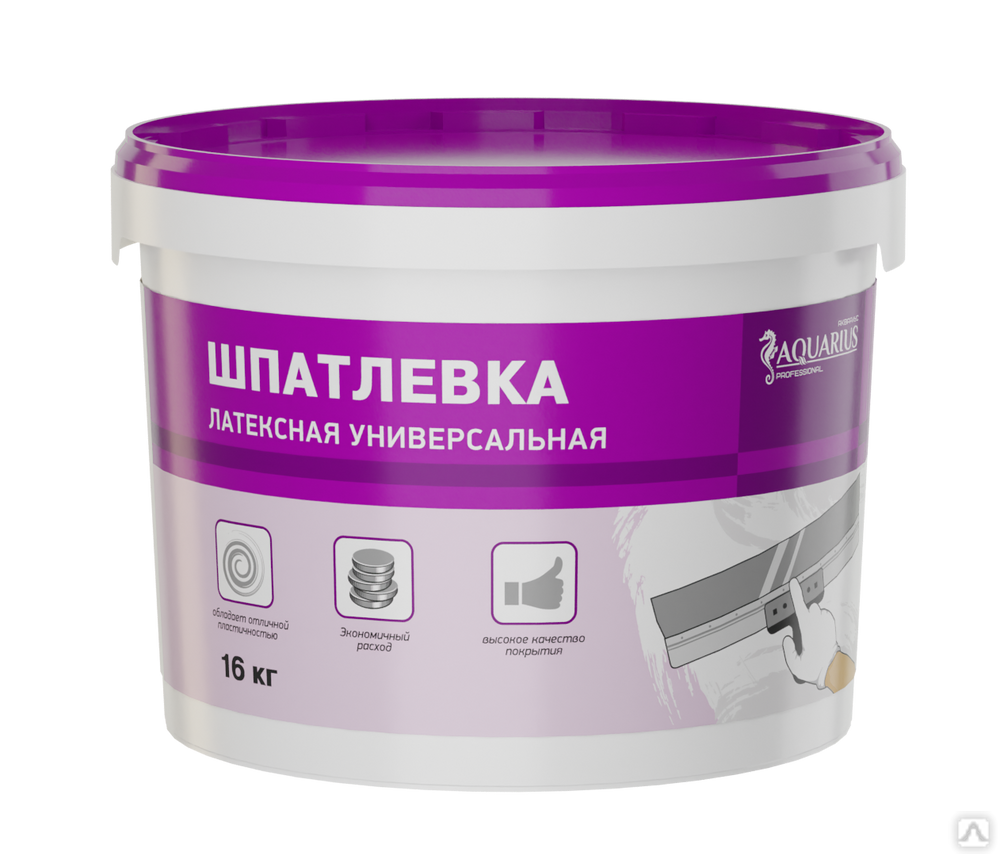 Шпатлевка универсальная латексная «Аквариус», 1кг, 3,5 кг, 16 кг, цена в  Краснодаре от компании Литокс-Кубань