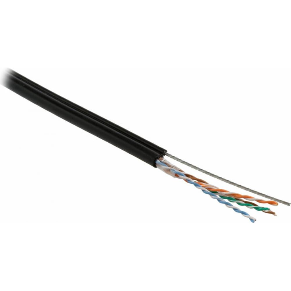 Одножильный внешний кабель Hyperline UUTP4-C5E-S24-SW-OUT-PE-BK-500