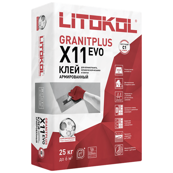 Клей для плитки и керамогранита Litokol X11 EVO 25 кг